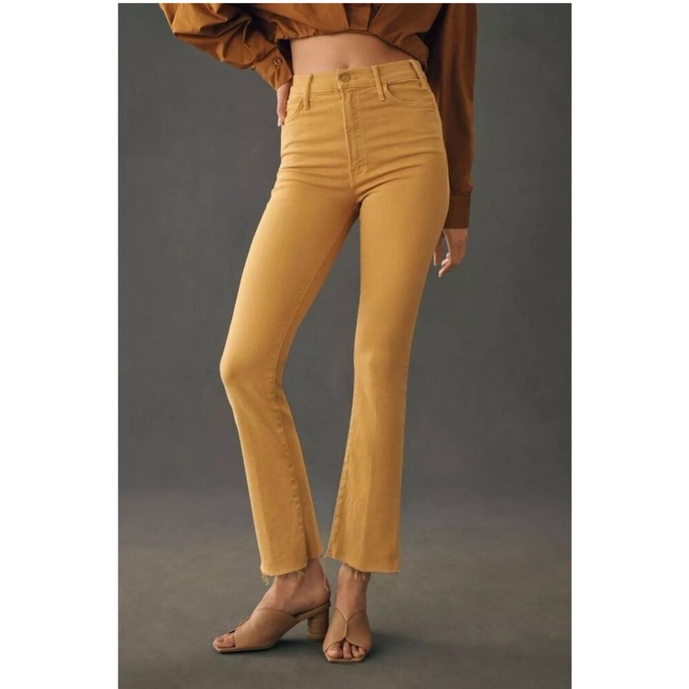Mother Hustler ankle flare Fray Yellow Jeans - tinsel size 26 - Picture 3 of 9